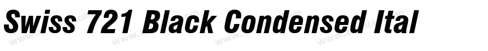 Swiss 721 Black Condensed Italic BT字体转换